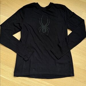 EUC Spyder Men's Cotton Long Sleeve Black T-Shirt Size M